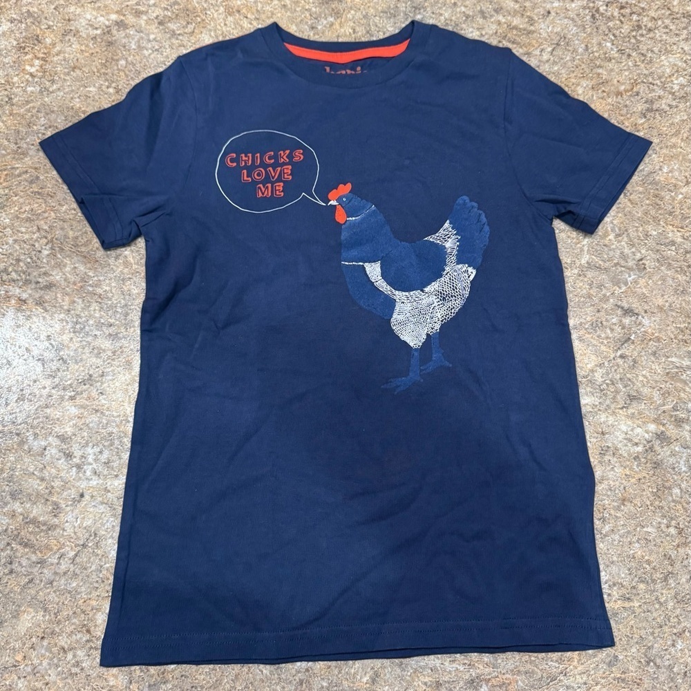 Johnnie b by Boden “Chicks Love Me” Graphic Tee (Size 9–10 Years)